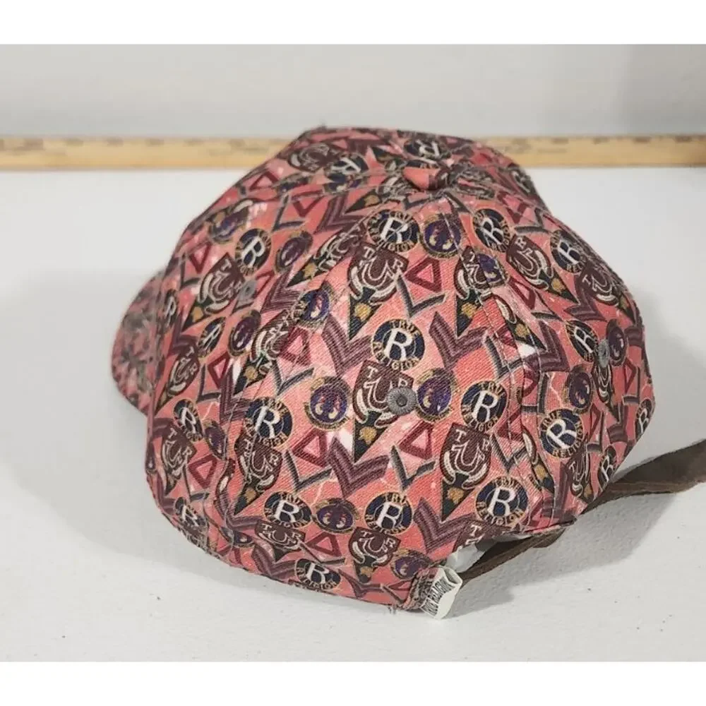 True Religion Hat Cap Allover Print Adjustable Strapback